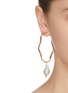 Front View - Click To Enlarge - JOANNA LAURA CONSTANTINE - "Feminine Waves' pearl gold-plated hoop earrings