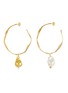 Main View - Click To Enlarge - JOANNA LAURA CONSTANTINE - "Feminine Waves' pearl gold-plated hoop earrings