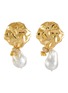Main View - Click To Enlarge - JOANNA LAURA CONSTANTINE - Pearl hammered gold-plated earrings