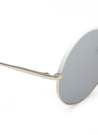 Detail View - Click To Enlarge - STEPHANE + CHRISTIAN - 'Cantabile' wrapped acetate rim metal round mirror sunglasses