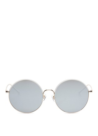 Main View - Click To Enlarge - STEPHANE + CHRISTIAN - 'Cantabile' wrapped acetate rim metal round mirror sunglasses