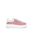 Main View - Click To Enlarge - ALEXANDER MCQUEEN - Glitter leather kids sneakers