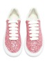 Figure View - Click To Enlarge - ALEXANDER MCQUEEN - Glitter leather kids sneakers