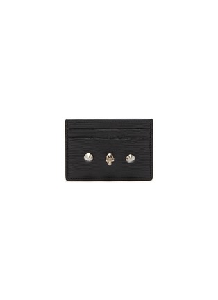 Main View - Click To Enlarge - ALEXANDER MCQUEEN - Skull embellished lizard embossed leather cardholder