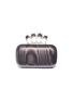 Main View - Click To Enlarge - ALEXANDER MCQUEEN - Jewelled moire satin knuckle clutch