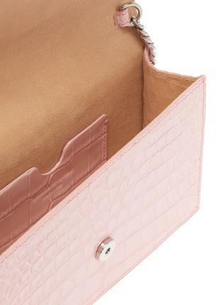 Detail View - Click To Enlarge - ALEXANDER MCQUEEN - CROC EMBOSSED LEATHER SMALL CROSSBODY BAG