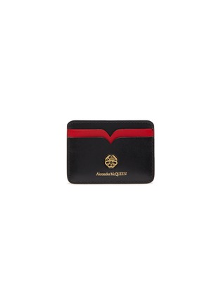 Main View - Click To Enlarge - ALEXANDER MCQUEEN - Liberty' logo embellished leather cardholder