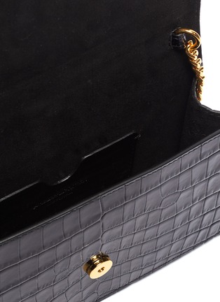 Detail View - Click To Enlarge - ALEXANDER MCQUEEN - Croc embossed leather crossbody bag