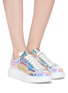 Figure View - Click To Enlarge - ALEXANDER MCQUEEN - Holographic transparent oversized sneakers