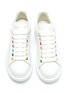 Detail View - Click To Enlarge - ALEXANDER MCQUEEN - 'Larry' rainbow eyelet oversized sneakers