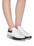 Figure View - Click To Enlarge - ALEXANDER MCQUEEN - Contrast degrade transparent sole leather sneakers