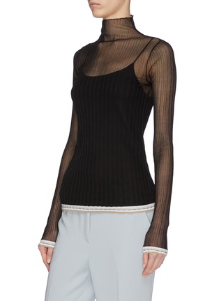 Front View - Click To Enlarge - EQUIL - Sheer turtleneck top