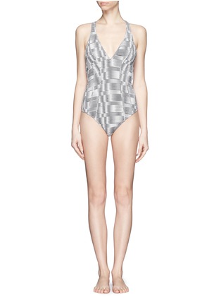 Main View - Click To Enlarge -  - 'Belize' cross back padded one piece swimsuit