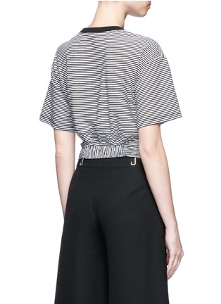 Back View - Click To Enlarge - T BY ALEXANDER WANG - Stripe twist front cropped T-shirt