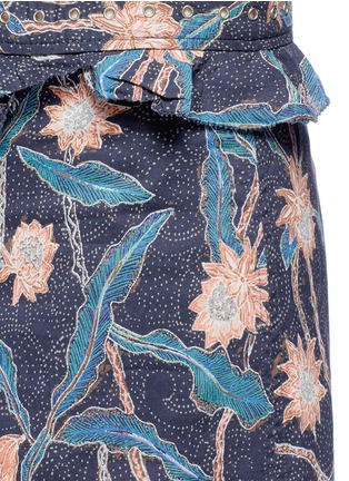 Detail View - Click To Enlarge - ISABEL MARANT - 'Ugi' cabochon lace floral print flounce skirt