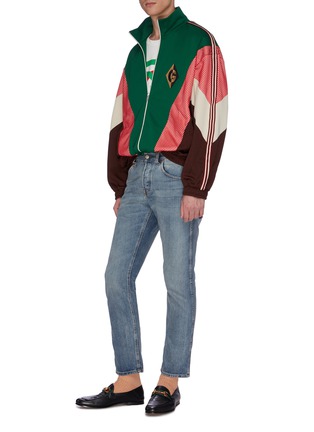 Figure View - Click To Enlarge - GUCCI - Patchwork colourblock logo embroidered track jacket