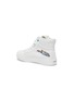 Detail View - Click To Enlarge - WINK - High top slogan stitch embroidered kids canvas zip sneakers