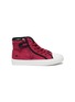 Main View - Click To Enlarge - WINK - High top colourblock kids canvas zip sneakers