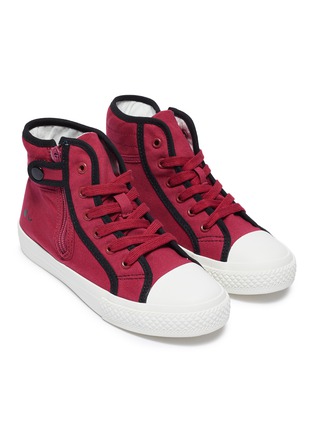 Figure View - Click To Enlarge - WINK - High top colourblock kids canvas zip sneakers