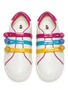 Figure View - Click To Enlarge - WINK - 'MIlkshake' colour trim hook and button leather kids sneakers