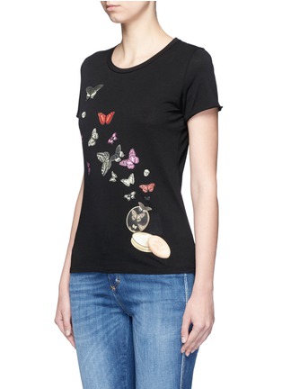 Front View - Click To Enlarge - ALEXANDER MCQUEEN - Moth and skull print T-shirt