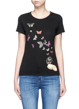 Main View - Click To Enlarge - ALEXANDER MCQUEEN - Moth and skull print T-shirt