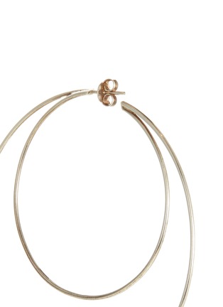 Detail View - Click To Enlarge - LYNN BAN - 'Crescent Hoops' silver earrings