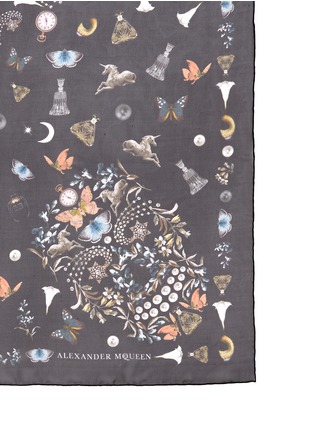 Detail View - Click To Enlarge - ALEXANDER MCQUEEN - 'Night Obsession' skull print silk chiffon scarf