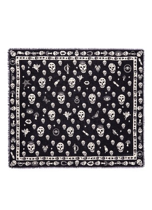 Main View - Click To Enlarge - ALEXANDER MCQUEEN - Surreal charms print silk-modal scarf