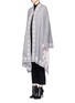 Front View - Click To Enlarge - ALEXANDER MCQUEEN - Skull jacquard cashmere cape