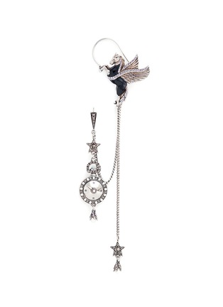 Main View - Click To Enlarge - ALEXANDER MCQUEEN - 'Noctural Obsession' Pegasus cuff pavé chain single earring