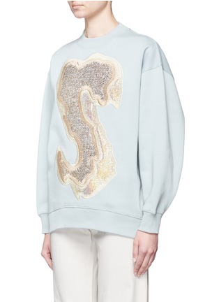 Front View - Click To Enlarge - ACNE STUDIOS - 'Karvel Lurex S' embroidered patch sweatshirt