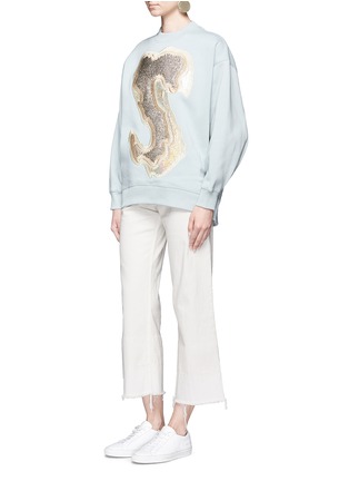 Figure View - Click To Enlarge - ACNE STUDIOS - 'Karvel Lurex S' embroidered patch sweatshirt