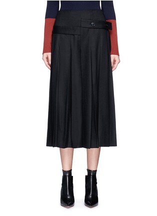 Main View - Click To Enlarge - VICTORIA BECKHAM - Tuck pleat wool flannel culottes