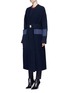 Detail View - Click To Enlarge - VICTORIA BECKHAM - Belted wool hopsack cape coat