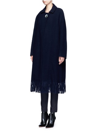 Front View - Click To Enlarge - VICTORIA BECKHAM - Mother of pearl button wool-cashmere mens coat