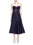 Main View - Click To Enlarge - VICTORIA BECKHAM - Knotted stripe strapless wool bustier dress