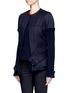 Front View - Click To Enlarge - VICTORIA BECKHAM - Ribbed raglan sleeve wool twill jacket