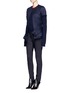 Figure View - Click To Enlarge - VICTORIA BECKHAM - Ribbed raglan sleeve wool twill jacket
