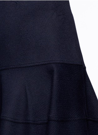 Detail View - Click To Enlarge - VICTORIA BECKHAM - Herringbone cashmere flared midi skirt