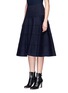 Front View - Click To Enlarge - VICTORIA BECKHAM - Herringbone cashmere flared midi skirt