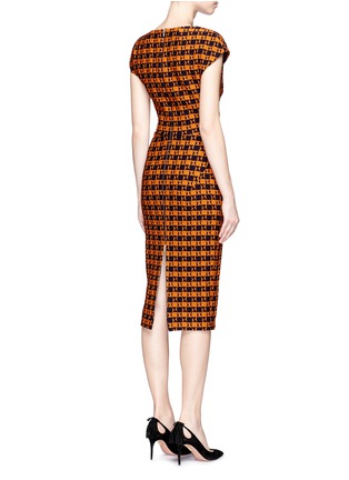 Back View - Click To Enlarge - VICTORIA BECKHAM - Check pattern wool blend dress