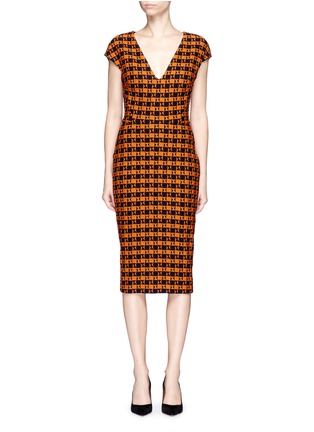 Main View - Click To Enlarge - VICTORIA BECKHAM - Check pattern wool blend dress