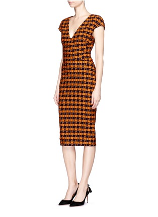 Figure View - Click To Enlarge - VICTORIA BECKHAM - Check pattern wool blend dress
