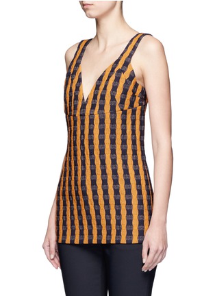 Front View - Click To Enlarge - VICTORIA BECKHAM - Wavy gingham check print sleeveless top
