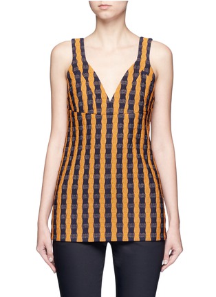 Main View - Click To Enlarge - VICTORIA BECKHAM - Wavy gingham check print sleeveless top