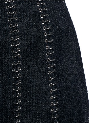 Detail View - Click To Enlarge - ALEXANDER WANG - Pierced eyelet fringe tweed skirt