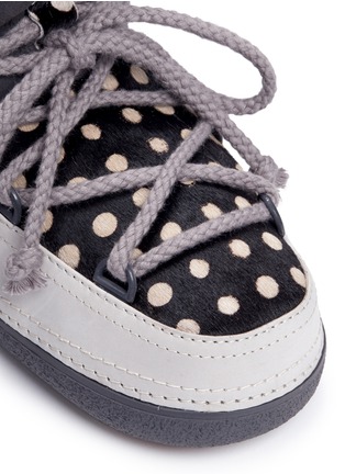 Detail View - Click To Enlarge - INUIKII - 'Dots' print sheepskin shearling kids boots