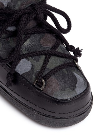 Detail View - Click To Enlarge - INUIKII - 'Camouflage' print sheepskin shearling kids boots