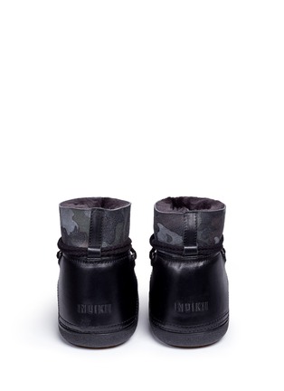 Back View - Click To Enlarge - INUIKII - 'Camouflage' print sheepskin shearling kids boots
